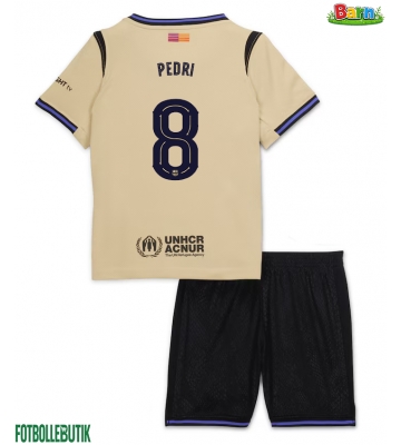 Barcelona Pedri Gonzalez #8 Bortaställ Barn 2025-26 Kortärmad (+ Korta byxor)